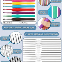 Crochet Kit for Beginners with 15 Colors Yarn and 71-Piece Accessories
