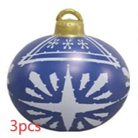 60CM Inflatable Christmas Ornament Ball - Giant Outdoor PVC Decoration for Festive Xmas Trees