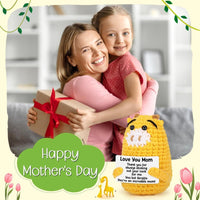 Birthday Gifts for Mom from Daughter or Son – Handmade Crochet Giraffe “Love You Mum”