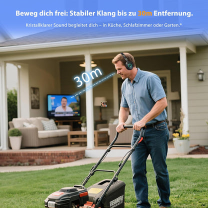 Wireless TV Headphones for Seniors with Charging Base & Bluetooth 5.4