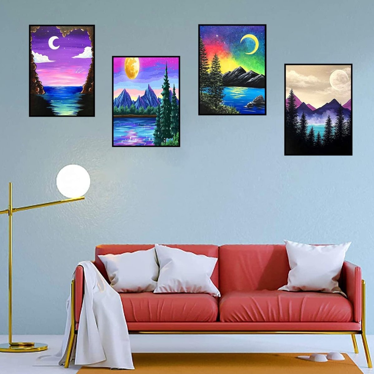 12 Pack Diamond Painting Kits for Adults 5D Diamond Art Kit Paint by Number for Beginners, DIY Paint with round Full Drill Diamonds Paintings Gem Art for Home Wall Decor Gift (12X16 Inch