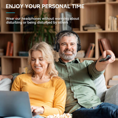 Wireless TV Headphones for Seniors with Charging Dock, 65H Playtime