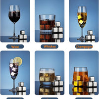 12 Pack Whiskey Gift Set with Reusable Ice Cubes, Tongs, and Storage Box