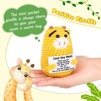 Birthday Gifts for Mom from Daughter or Son – Handmade Crochet Giraffe “Love You Mum”
