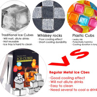 12 Pack Whiskey Gift Set with Reusable Ice Cubes, Tongs, and Storage Box