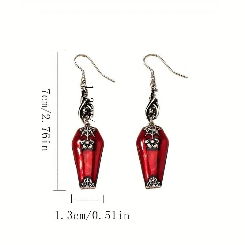 Trendy Halloween Earrings: Bat and Spider Design