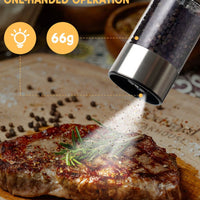 Battery Powered Electric Salt and Pepper Grinders with Adjustable Coarseness