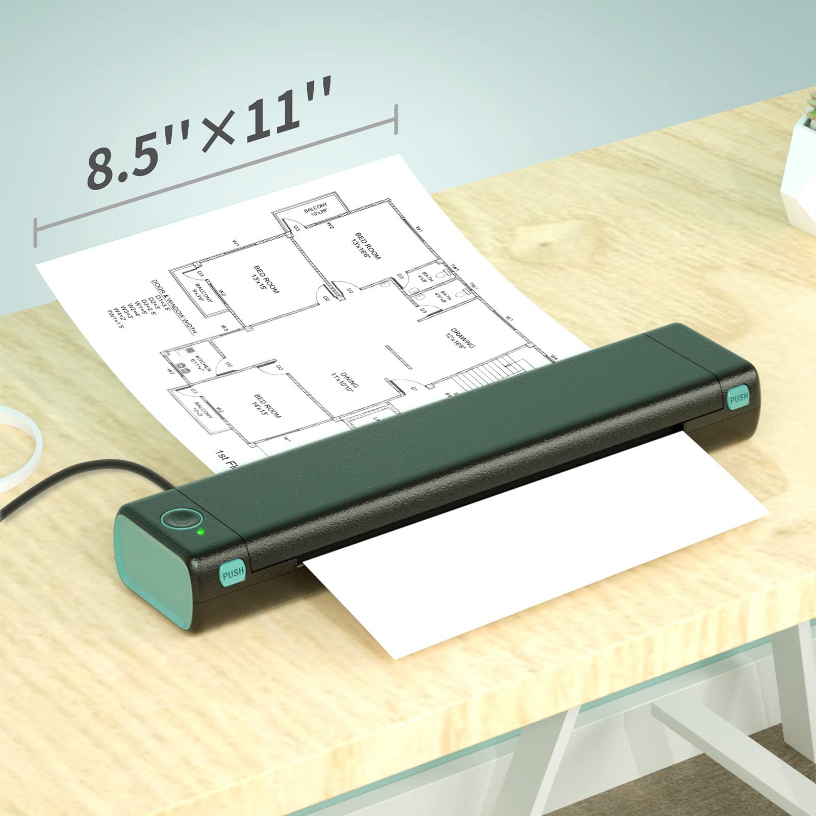 A4 Portable Wireless Bluetooth Thermal Printer for Travel: Mobile Office & Tattoo Paper Support - Phomemo M08F