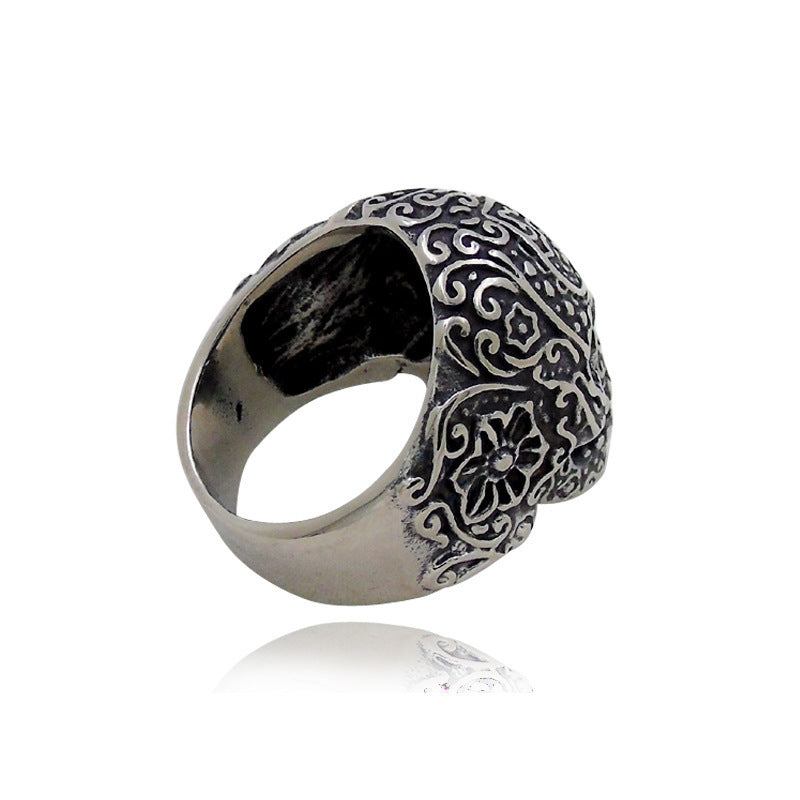 Trendy Men's Skull Ring with Punk Design