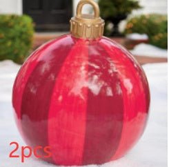 60CM Inflatable Christmas Ornament Ball - Giant Outdoor PVC Decoration for Festive Xmas Trees