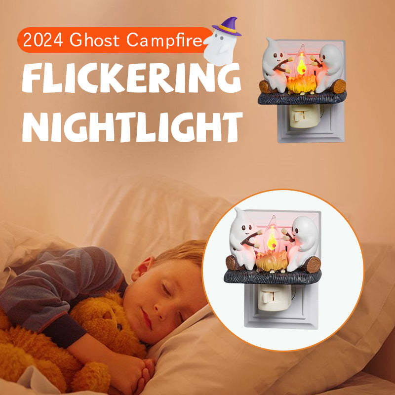 Flickering Ghost Nightlight with Marshmallows for Halloween Decor