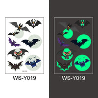 Halloween Glowing Bat Tattoo Stickers - Fake Tattoos for Face, Arms & Legs, Kids Body Art