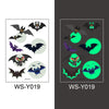 Halloween Glowing Bat Tattoo Stickers - Fake Tattoos for Face, Arms & Legs, Kids Body Art