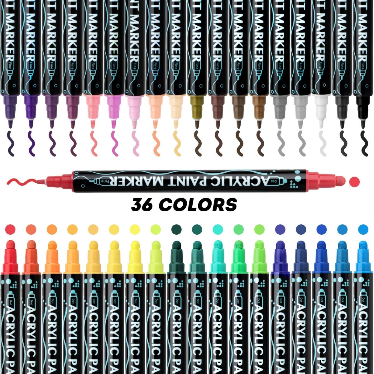 Double-Headed Acrylic Marker Pen - Stackable Water-Based Paint Brush