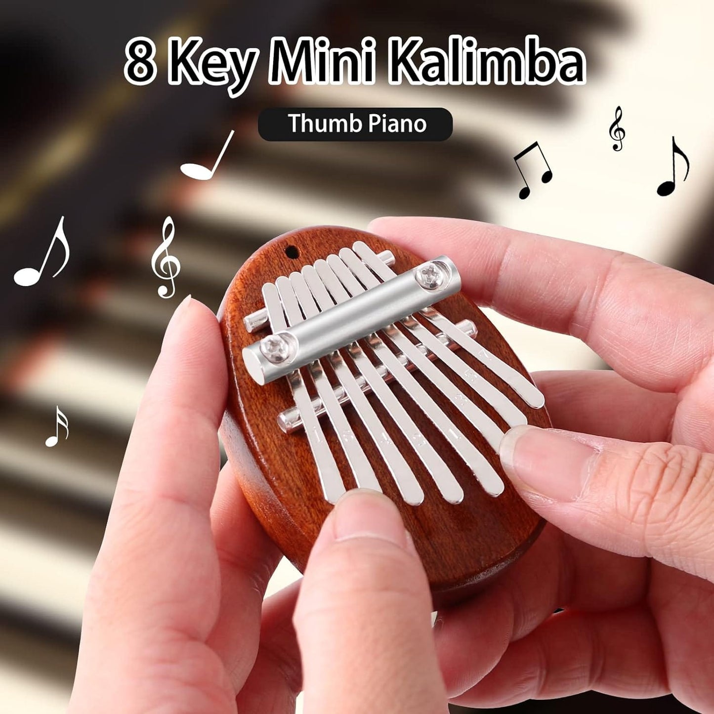 8-Key Mini Kalimba Pendant - Exquisite Finger Thumb Piano Accessory