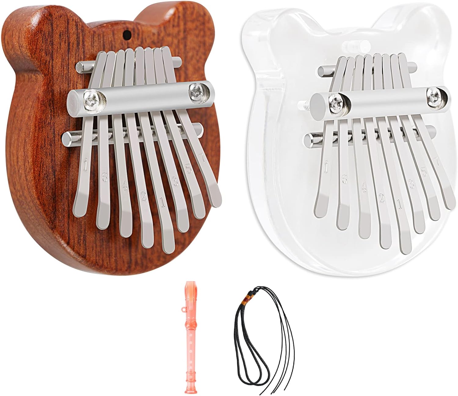 Bearclearr 8-Key Mini Kalimba Pendant - Exquisite Finger Thumb Piano Accessory