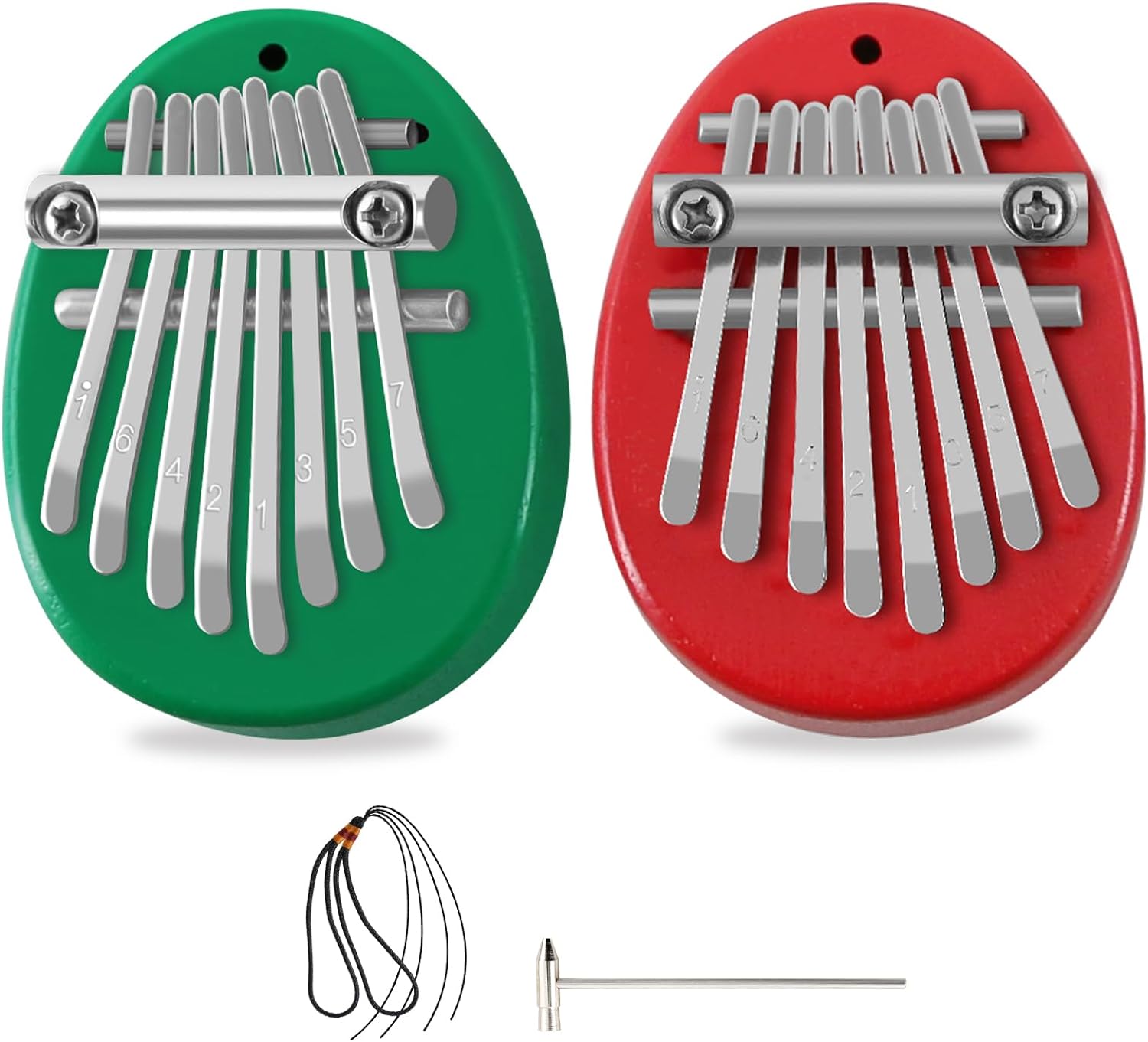 Woodr-2Rg 8-Key Mini Kalimba Pendant - Exquisite Finger Thumb Piano Accessory