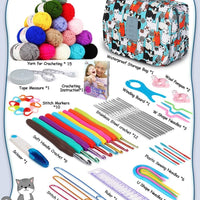 Crochet Kit for Beginners with 15 Colors Yarn and 71-Piece Accessories