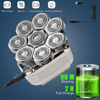 8D 5-in-1 Rotary Shaver – Cordless Bald Head Razor & Hair Trimmer for Men