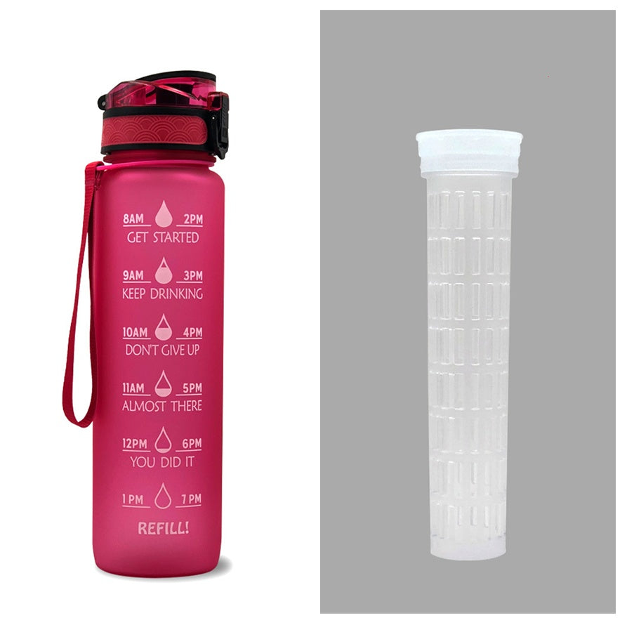 1L Tritan Water Bottle with Time Marker, Bounce Cover