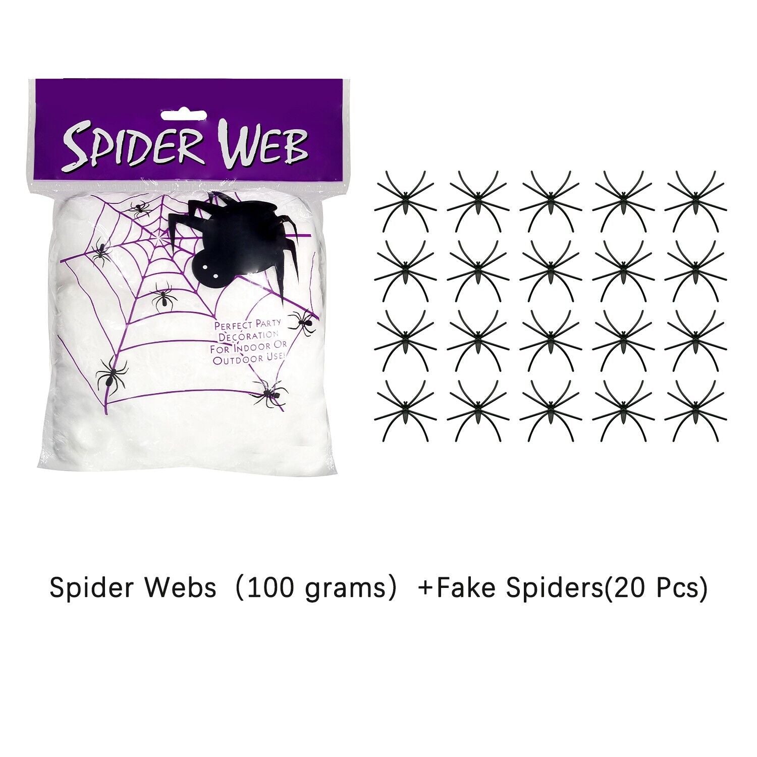 Super Stretch 1000 Sqft Halloween Spider Web Decoration with Fake Spiders