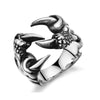 Domineering Dragon Claw Ring with Chrome Finish for Men