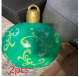 60CM Inflatable Christmas Ornament Ball - Giant Outdoor PVC Decoration for Festive Xmas Trees