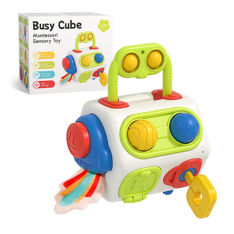 English Color Box 9-in-1 Busy Cube - Montessori Sensory Toys for Babies and Toddlers (1-3 Years Old)
