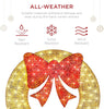 48-Inch Pre-Lit Christmas Wreath with Large Bow & 200 LED Lights