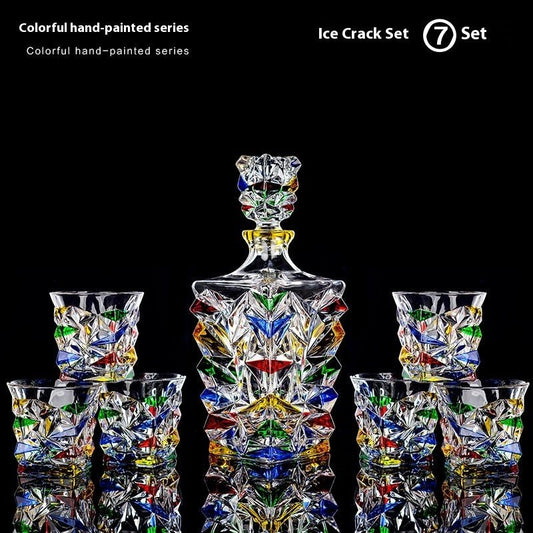 Painted Crystal Glass Liquor Glass Set