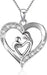 925 Sterling Silver Mother-Child Love Heart Pendant - Elegant Necklace for Mother's Day