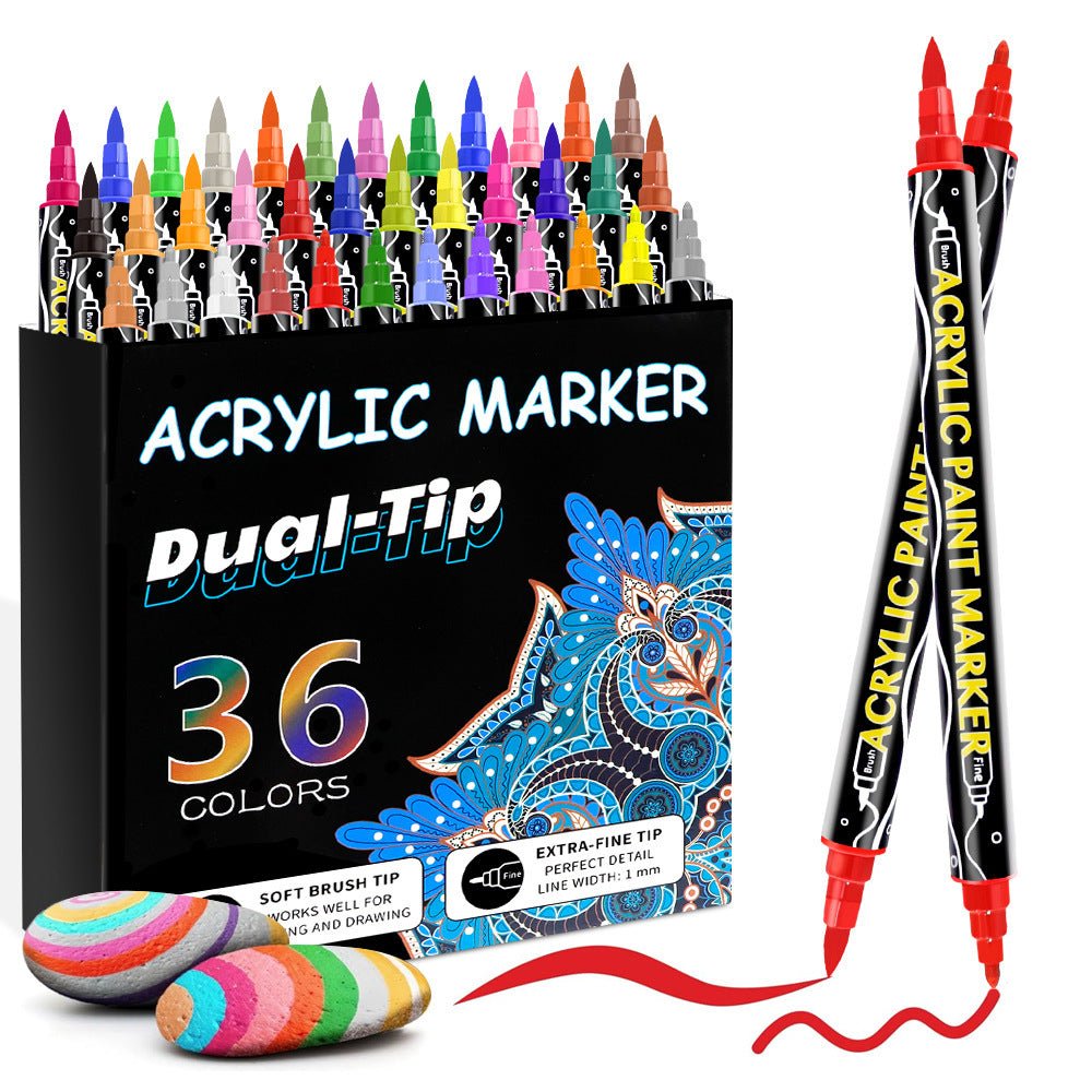 Double-Headed Acrylic Marker Pen - Stackable Water-Based Paint Brush