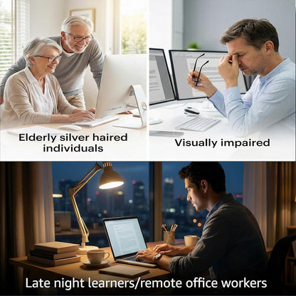 Large Print Keyboard for Seniors,Visually Impaired-High Contrast Black Keys,White Backlit with Cover,Wired USB 104 Full Size-Easy to Read Big Letters for Macular Degeneration Low Vision (No Glare)