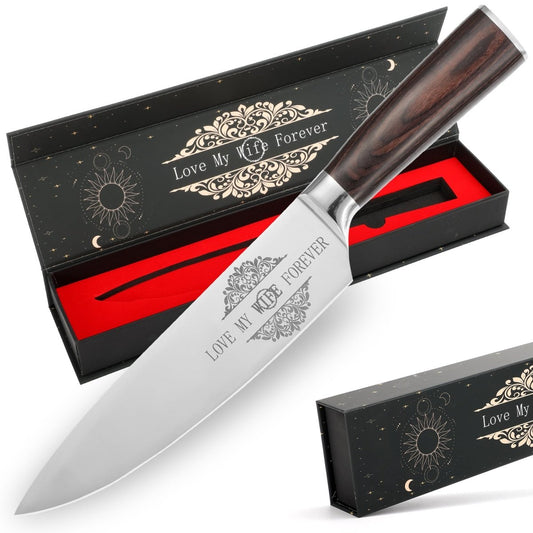 8-Inch Japanese Gyuto Chef Knife – Gift for Dad, Mom, Wife, or Husband