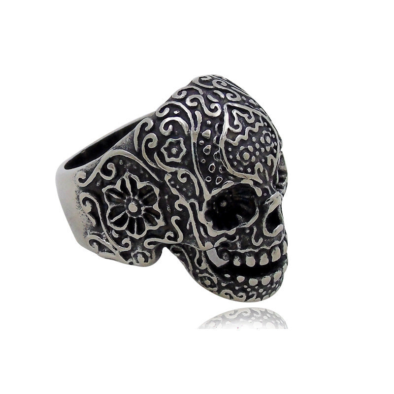 Trendy Men's Skull Ring with Punk Design