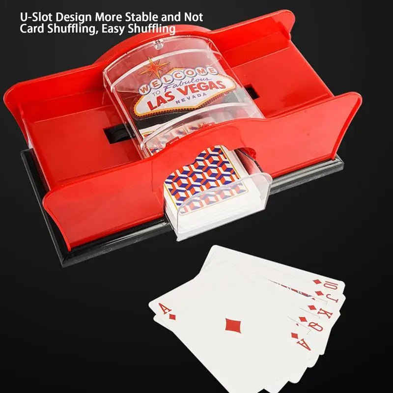 Easy Hand-Cranked Poker Card Shuffler - Casino Card Shuffling Machine for Blackjack, Poker, Texas Hold'em