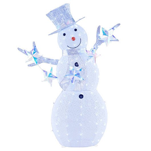 5 ft Pre-Lit Christmas Snowman with Stars