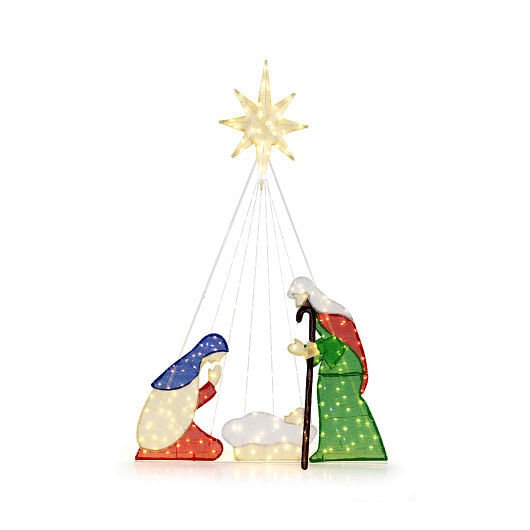 6 Feet Lighted Nativity Scene with 240 LED Lights