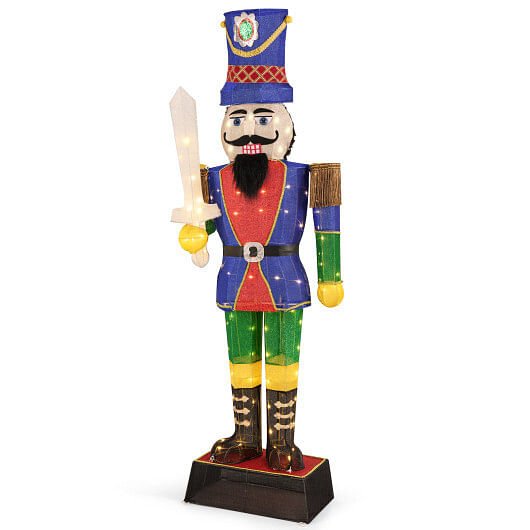 6 Feet Pre-Lit Nutcracker with Sword and 110 LED Lights