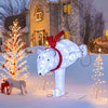 4.5-Foot LED-Lit Christmas Skiing Polar Bear with Ground Stakes
