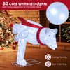 4.5-Foot LED-Lit Christmas Skiing Polar Bear with Ground Stakes