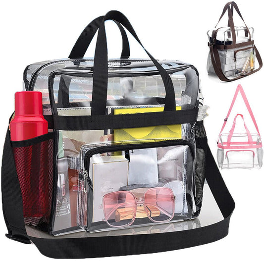 Clear PVC Tote Bag for Women – Stadium Approved Transparent Handbag