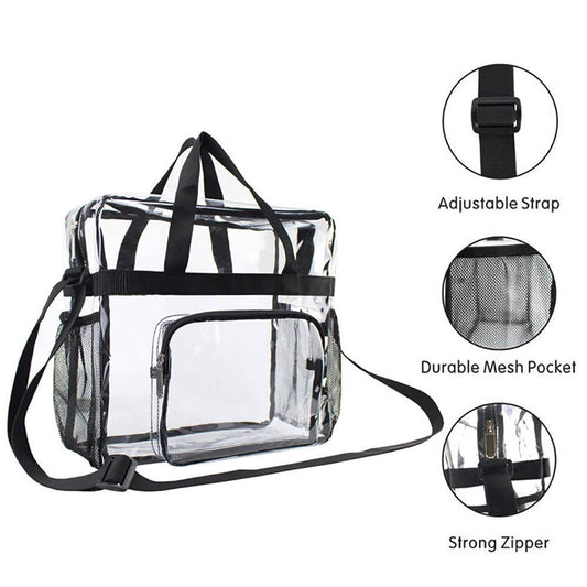 Clear PVC Tote Bag for Women – Stadium Approved Transparent Handbag