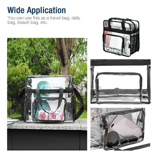 Clear PVC Tote Bag for Women – Stadium Approved Transparent Handbag