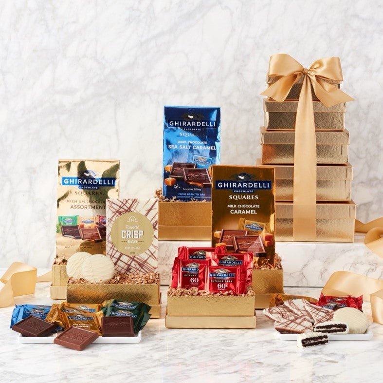 Golden Ghirardelli: Premium Chocolate Gift Tower