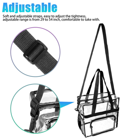 Large Waterproof Stadium-Approved Bag with Adjustable Strap & Handle