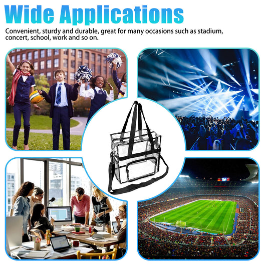 Large Waterproof Stadium-Approved Bag with Adjustable Strap & Handle