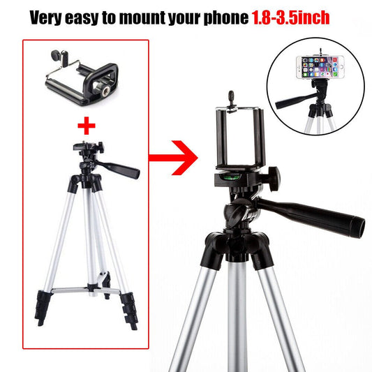 Professional Camera Phone Holder Tripod Stand – Universal Smartphone Tripod with Carry Bag