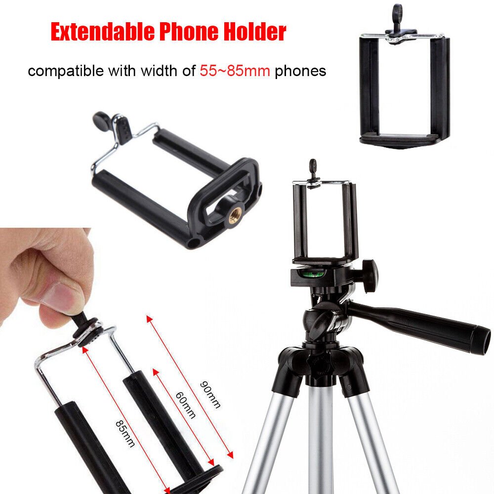 Professional Camera Phone Holder Tripod Stand – Universal Smartphone Tripod with Carry Bag
