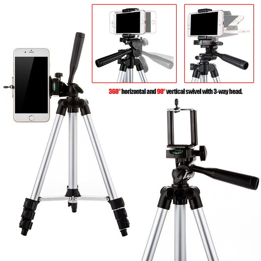 Professional Camera Phone Holder Tripod Stand – Universal Smartphone Tripod with Carry Bag